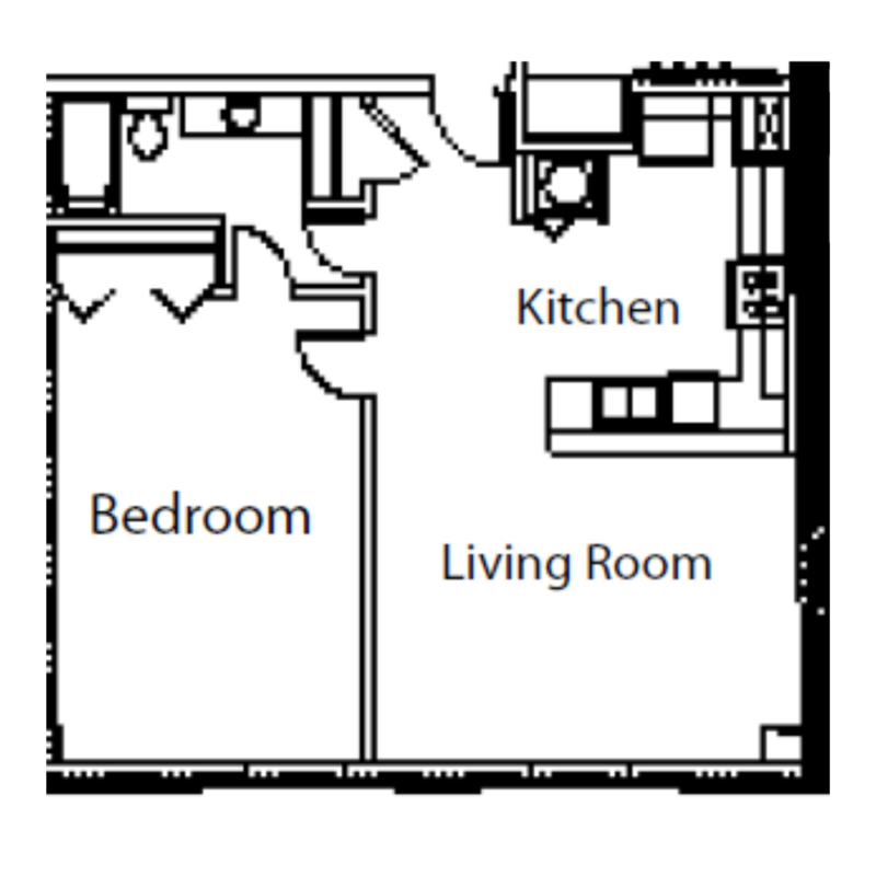 Floorplan of Apartment with 1 Bedroom